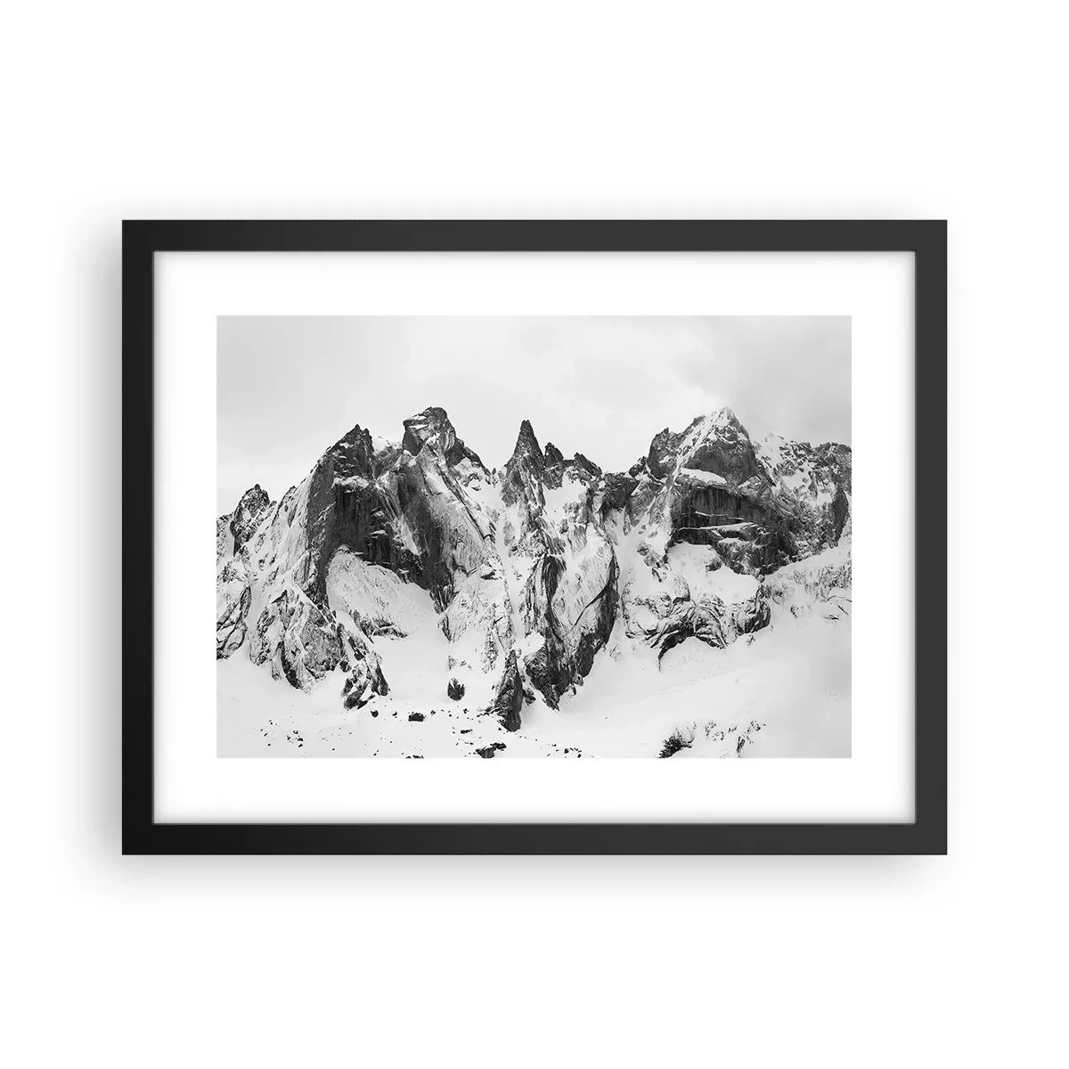 Plakat w czarnej ramie - Granitowa groźna grań - 40x30 cm