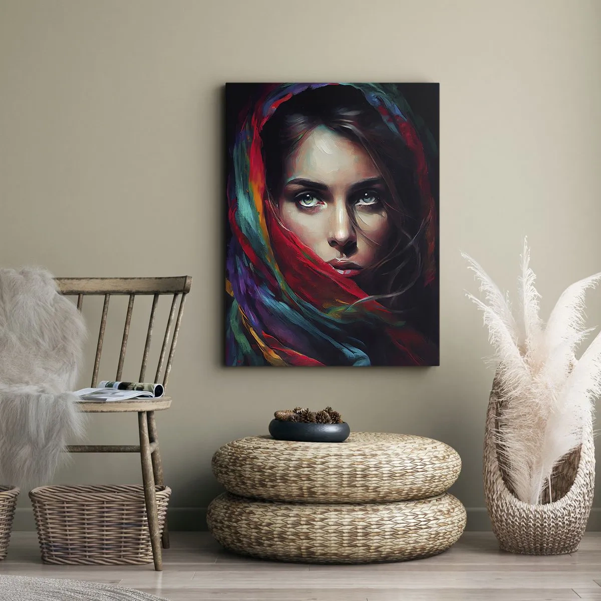 Obraz na płótnie - Zielonooka tajemnica - 55x100 cm