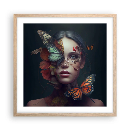 Plakat w ramie jasny dąb - Cudowna metamorfoza - 50x50 cm