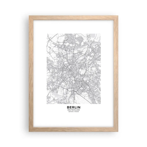 Plakat w ramie jasny dąb - Kwiat Berlina - 30x40 cm
