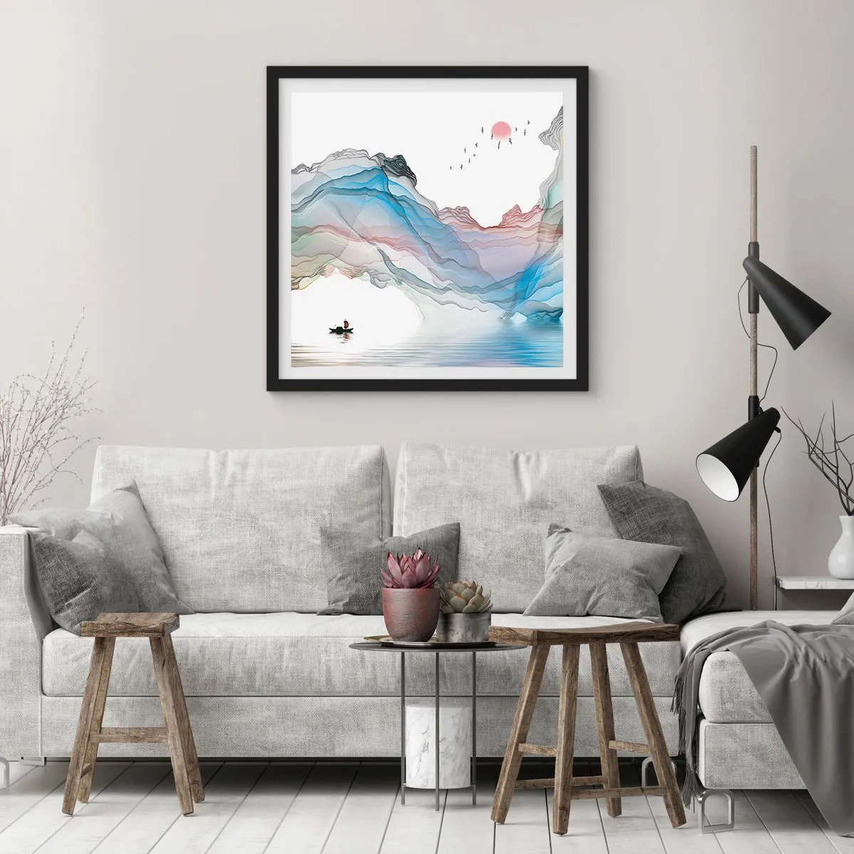Plakat w czarnej ramie - Ku kryształowym górom - 30x30 cm