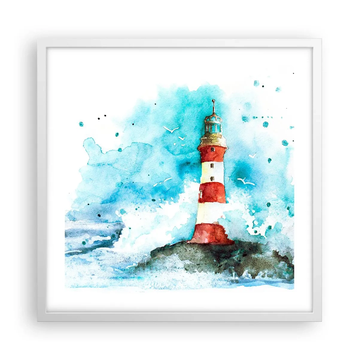 Plakat w białej ramie - Jedność żywiołów - 50x50 cm