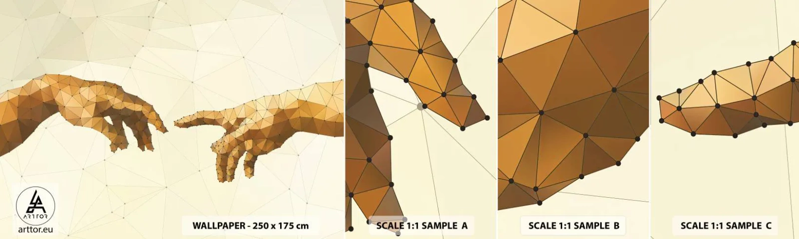Fototapeta Próbka Standard Eco - Boska geometria - Nowoczesna Sztuka, Dłonie, Sztuka - 100x30 cm