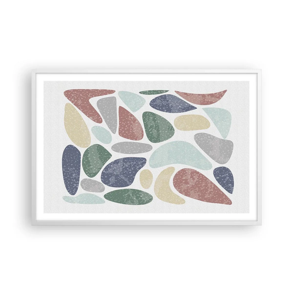 Plakat w białej ramie - Mozaika pudrowanych barw - 91x61 cm