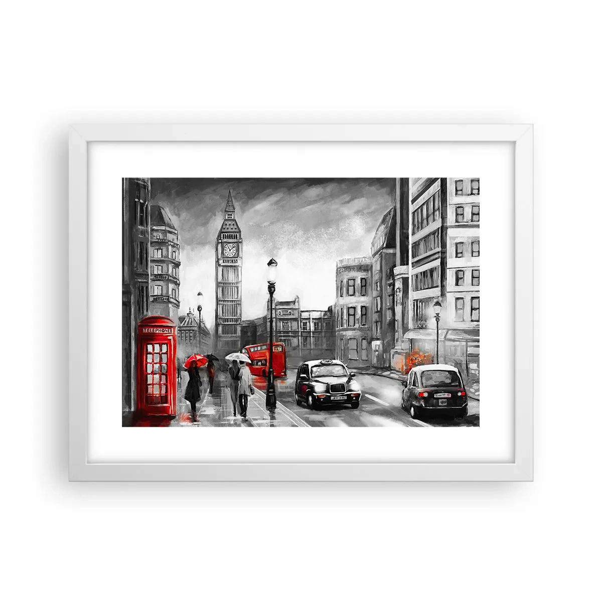 Plakat w białej ramie - Wcale nie szare miasto - 40x30 cm