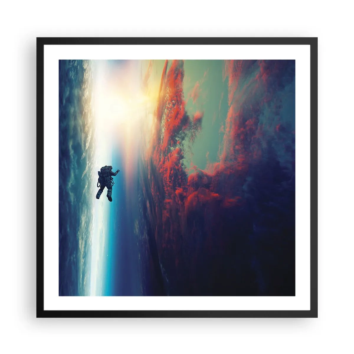 Plakat w czarnej ramie - Mierzyć się ze wszechświatem - 60x60 cm