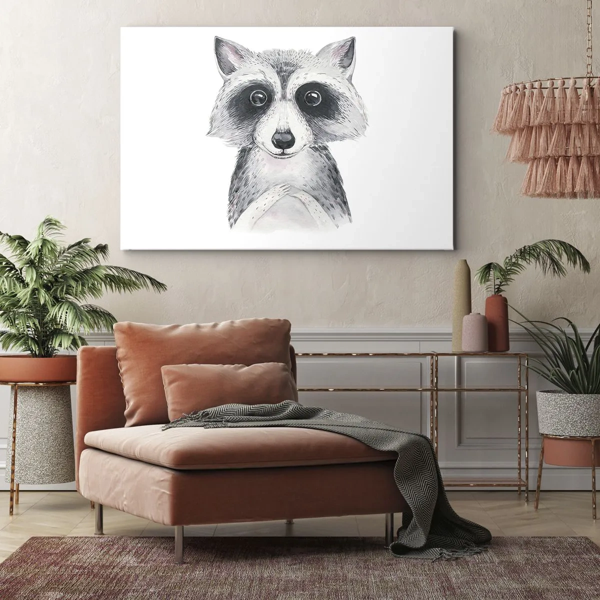 Obraz na płótnie - Uroczy portret szopa na białym tle - 70x50cm - Chwila na wzruszenie - Nowoczesna dekoracja ścienna do salonu i sypialni ARTTOR