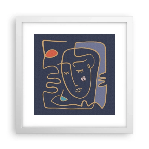 Plakat w białej ramie - W zamyśleniu - 30x30 cm