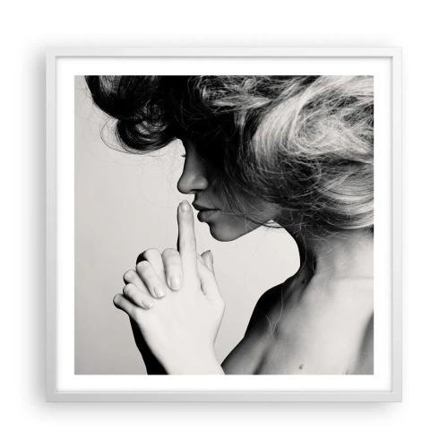 Plakat w białej ramie - Zasłuchana w sobie - 60x60 cm