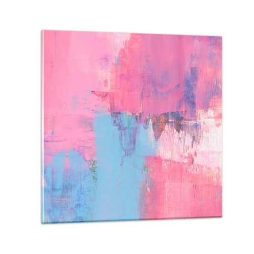Obraz na szkle - Róż, błękit i szczypta światła - 70x70 cm