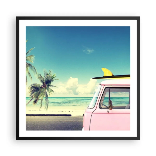 Plakat w czarnej ramie - Wakacje czas zacząć - 60x60 cm