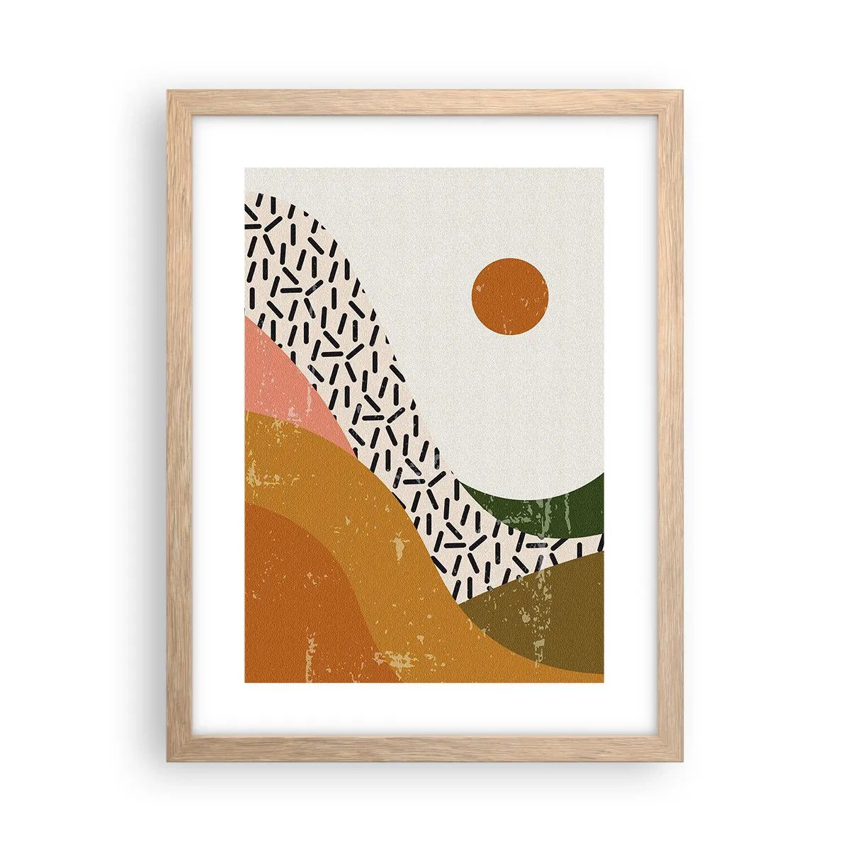 Plakat w ramie jasny dąb - Abstrakcja słoneczna - 30x40 cm