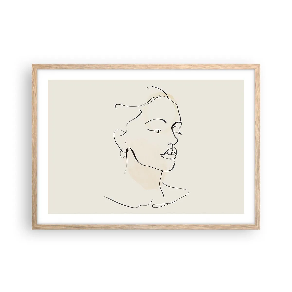 Plakat w ramie jasny dąb - Pewną kreską - 70x50 cm