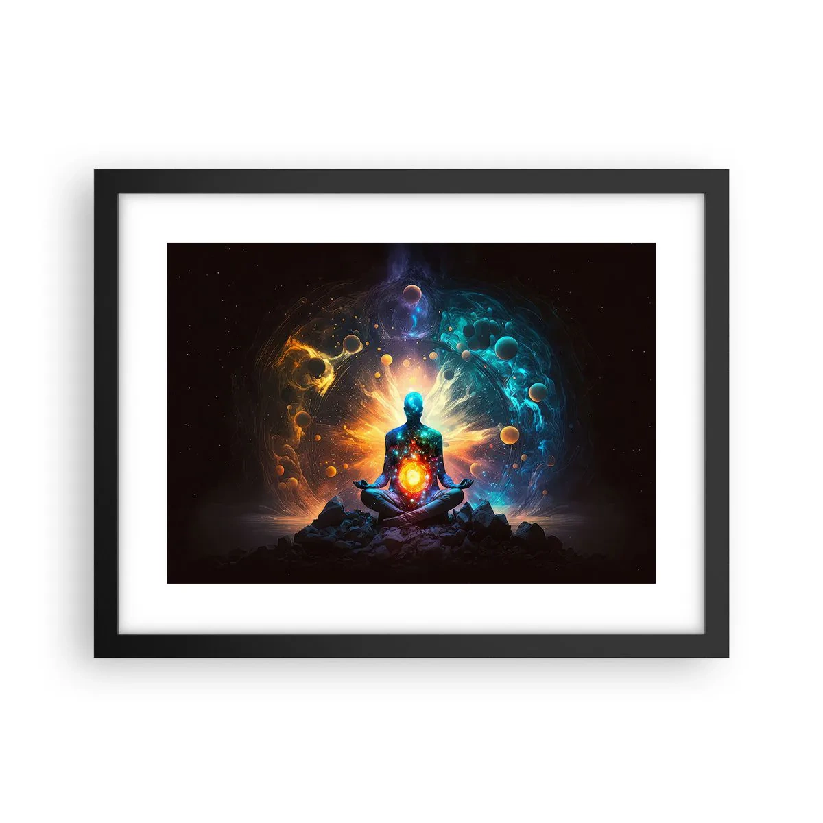 Plakat w czarnej ramie - Kosmiczny spokój - 40x30 cm