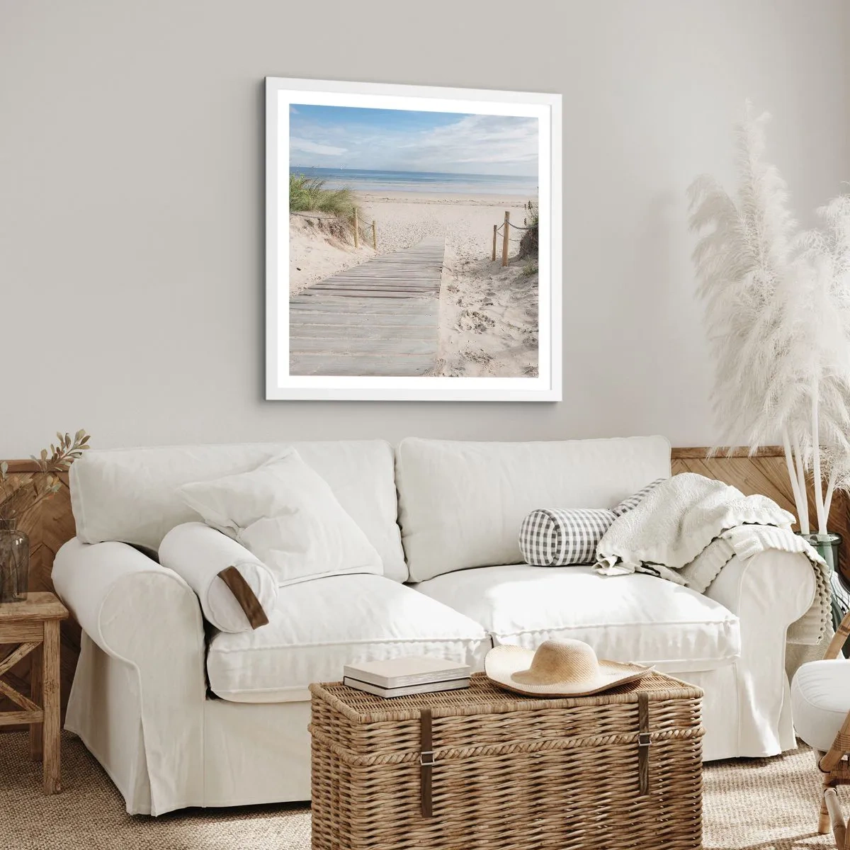 Plakat w białej ramie - Po horyzont - 60x60 cm