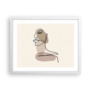 Plakat w białej ramie - Pewna linia piękna - 50x40 cm