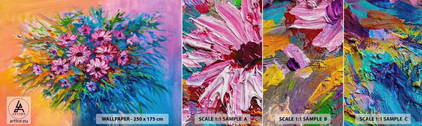 Fototapeta Próbka Premium Canvas - Energia życia - Kwiaty, Bukiet Kwiatów, Ogród - 100x30 cm