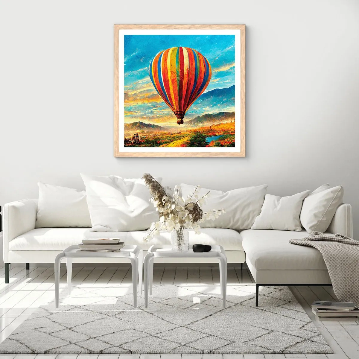 Plakat w ramie jasny dąb - W ciszy widać więcej - 30x30 cm