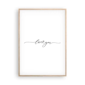 Plakat w ramie jasny dąb - Czarno na białym - 70x100 cm