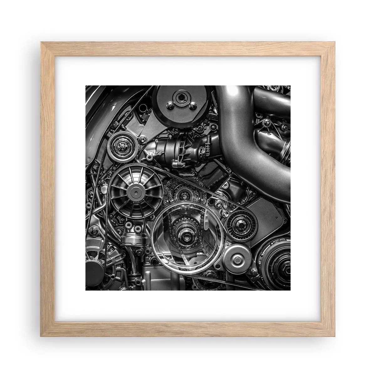 Plakat w ramie jasny dąb - Poezja mechaniki - 30x30 cm