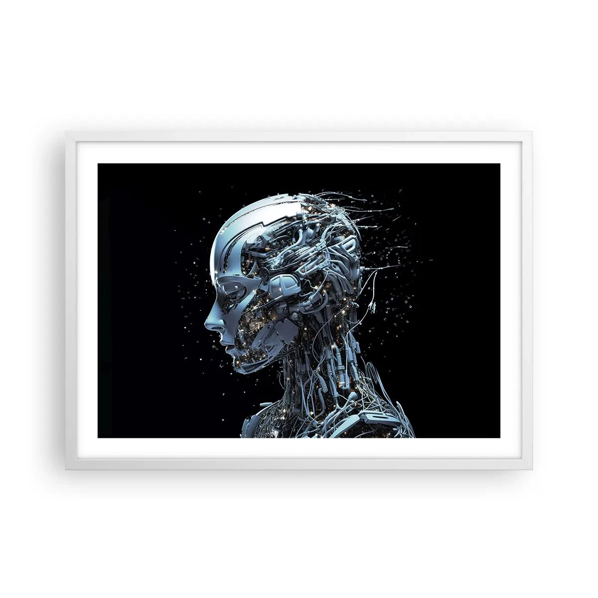 Plakat w białej ramie - Technologia jest kobietą - 70x50 cm