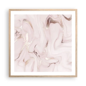 Plakat w ramie jasny dąb - W różowym szale - 60x60 cm