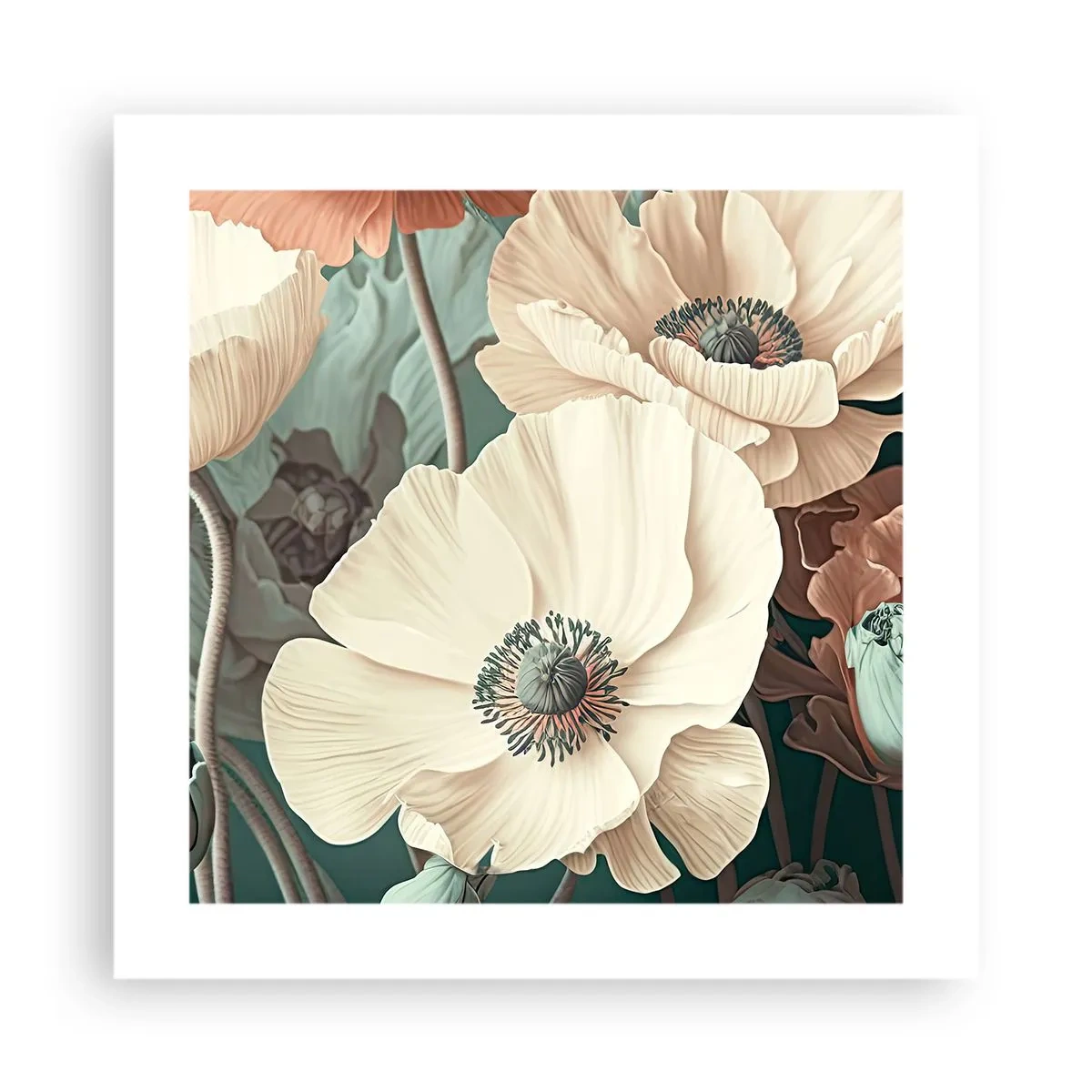 Plakat - Szept maków - 40x40 cm