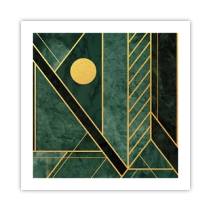 Plakat - Dynamika złota i lazuru - 50x50 cm