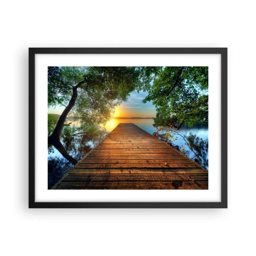 Plakat w czarnej ramie - Nie śpiesz się, usiądź - 50x40 cm