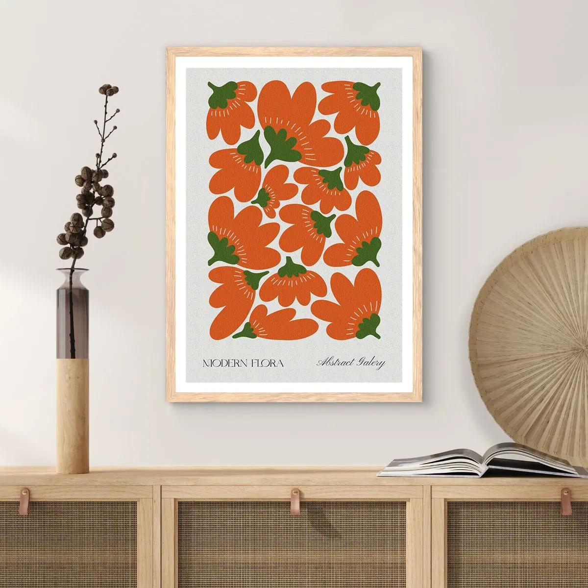 Plakat w ramie jasny dąb - Z życia kwiatów - 40x50 cm