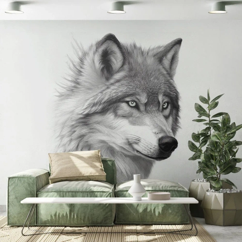 Fototapeta Samoprzylepna Deluxe Sticker - Alfa – bez wątpienia - Wilk, Zwierzę, Skandynawski - 500x350 cm