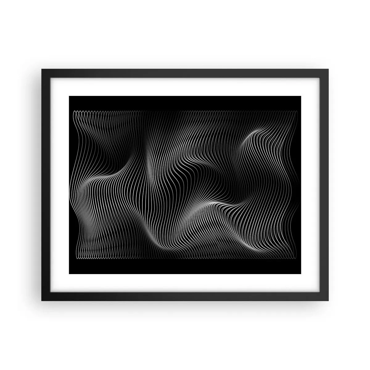 Plakat w czarnej ramie - Taniec światła w przestrzeni - 50x40 cm