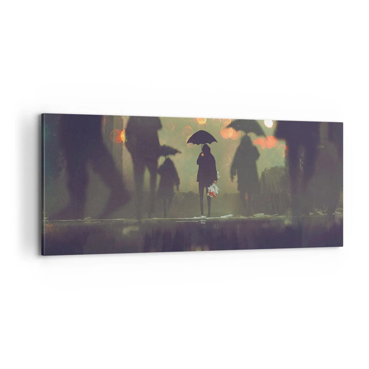 Obraz na płótnie - Z perspektywy kropli deszczu - 100x40 cm