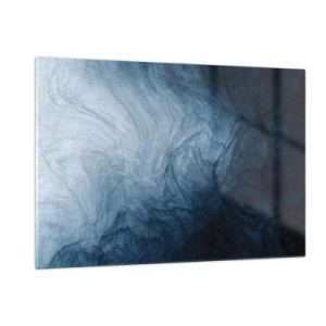 Obraz na szkle - Abstrakcyjna głębia w odcieniach granatu i szarości - 120x80cm - W głąb sięgnąć - Nowoczesna dekoracja ścienna do salonu, kuchni i sypialni ARTTOR
