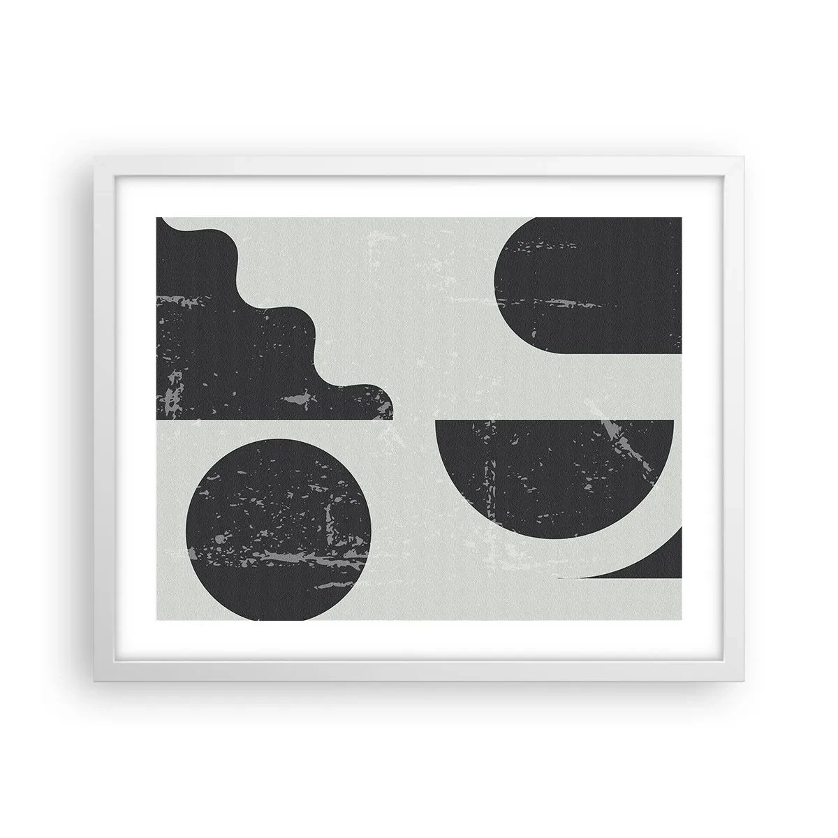 Plakat w białej ramie - Kompozycja ponad i pod - 50x40 cm