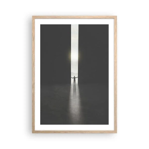 Plakat w ramie jasny dąb - Krok do jasnej przyszłości - 50x70 cm