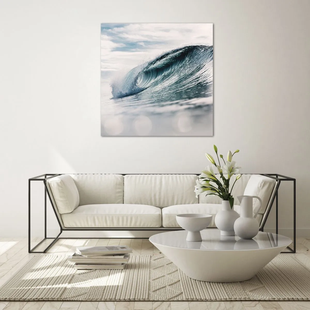 Obraz na szkle - Wodny szczyt - 60x60 cm