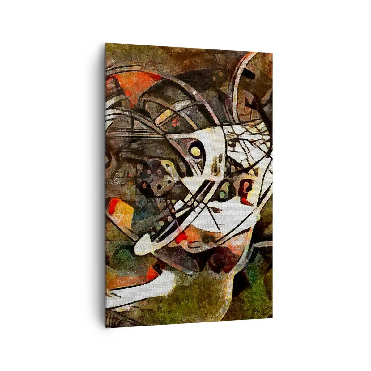 Obraz na płótnie - Ekspresyjna abstrakcja w ciemnej tonacji z dynamicznymi liniami - 80x120cm - Słyszysz ruch? - Nowoczesna dekoracja ścienna do salonu i sypialni ARTTOR