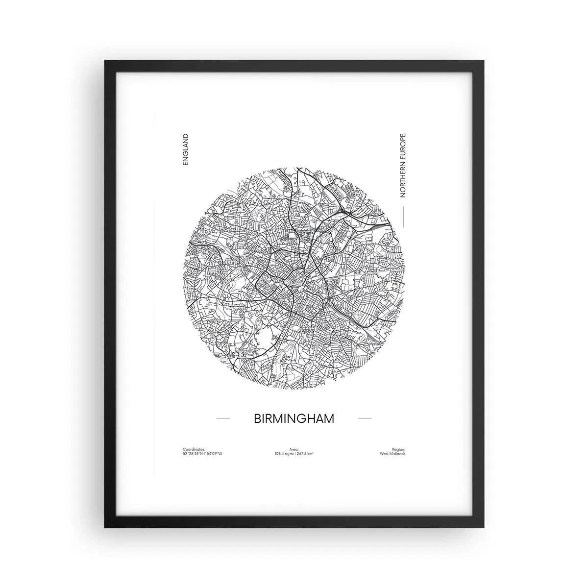 Plakat w czarnej ramie - Anatomia Birmingham - 40x50 cm