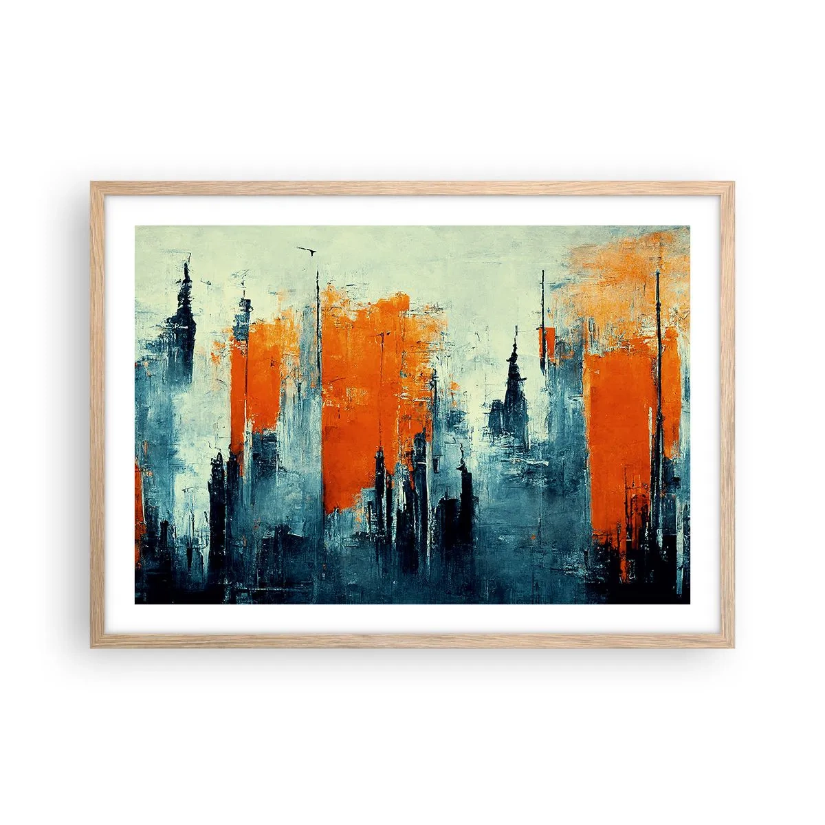 Plakat w ramie jasny dąb - Pejzaż nowoczesny - 70x50 cm