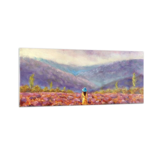 Obraz na szkle - W lawendowym świecie - 100x40 cm