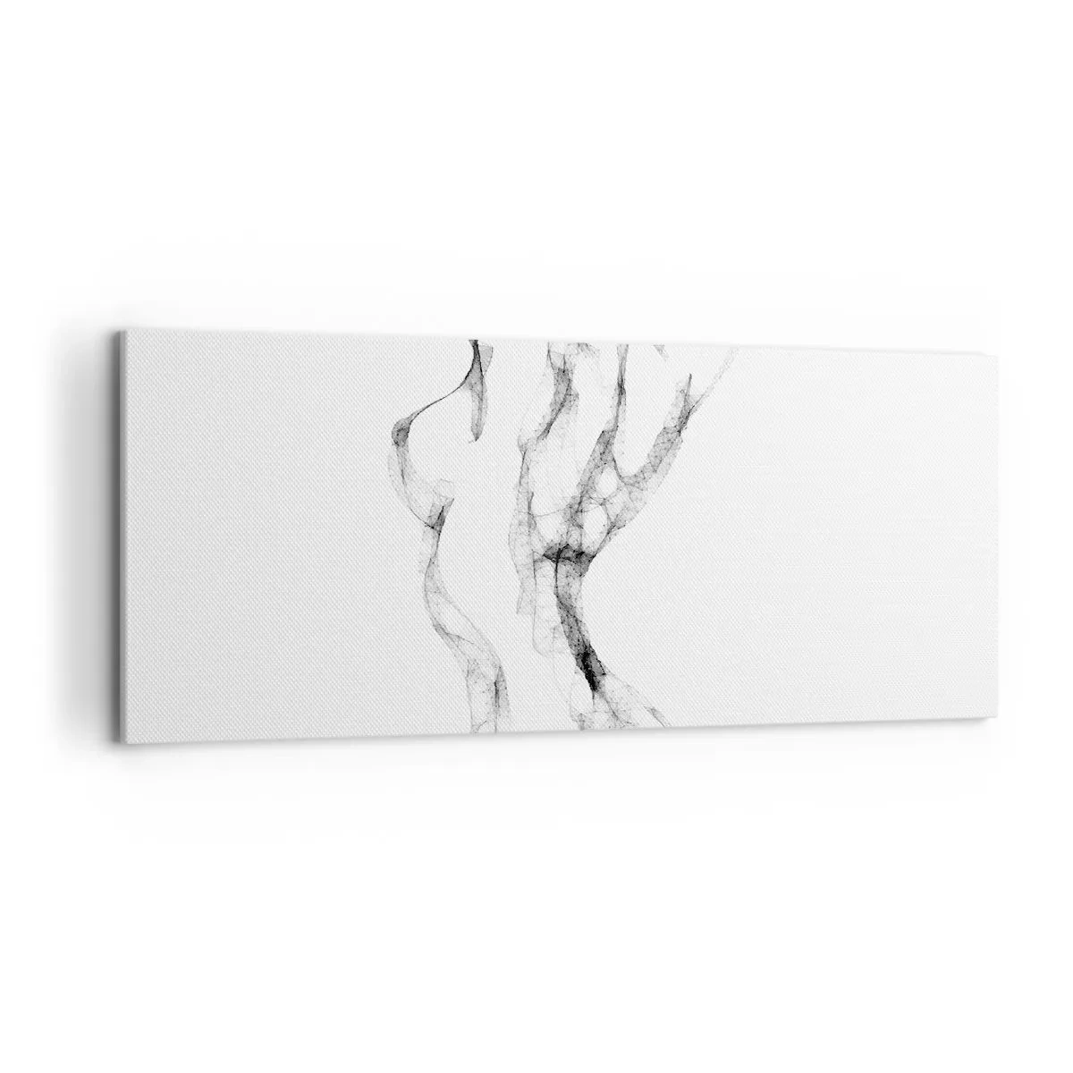 Obraz na płótnie - Delikatne, abstrakcyjne linie przypominające smugi dymu na jasnym tle - 120x50cm - Piękna i silna - Nowoczesna dekoracja ścienna do salonu i sypialni ARTTOR