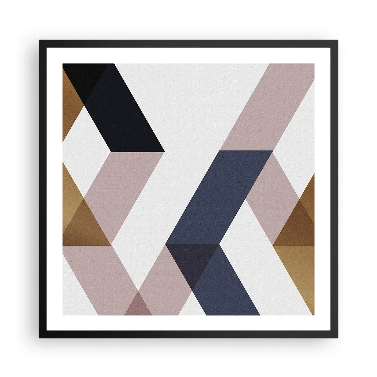 Plakat w czarnej ramie - Płaszczyzny i kąty - 60x60 cm