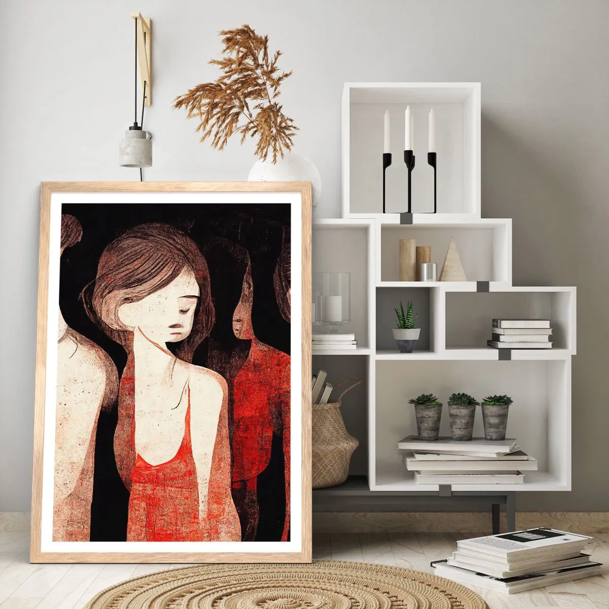 Plakat w ramie jasny dąb - Madonny z ciemności - 50x70 cm