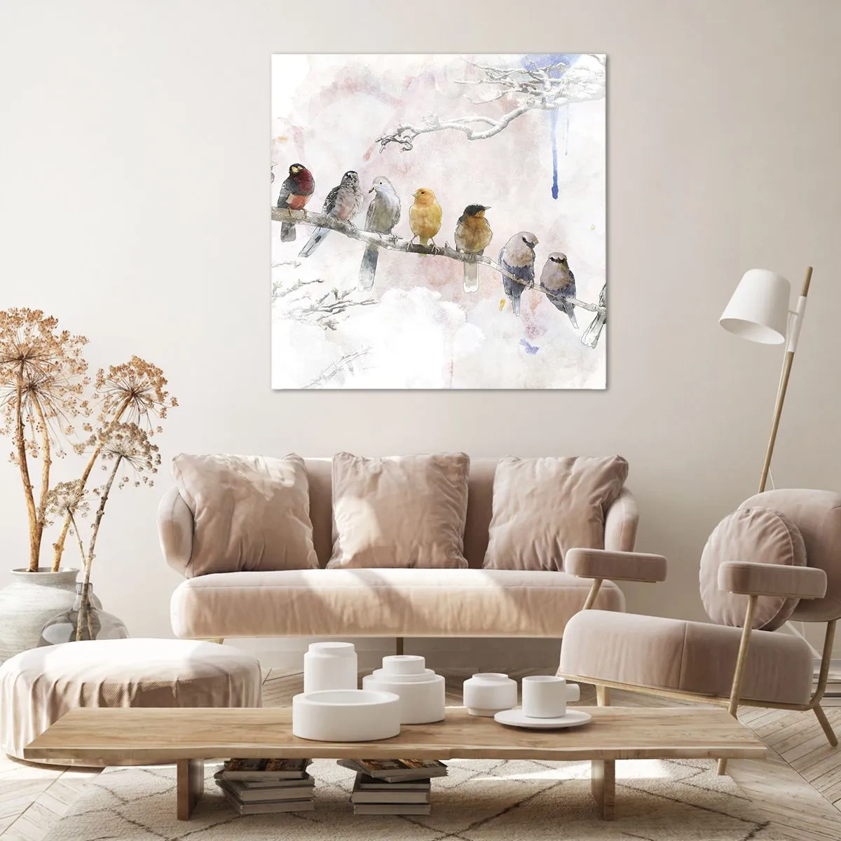 Obraz na płótnie - Skrzydlate spotkanie - 70x70 cm