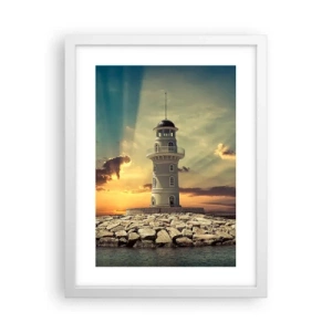 Plakat w białej ramie - Światło - Dobro - Piękno - 30x40 cm