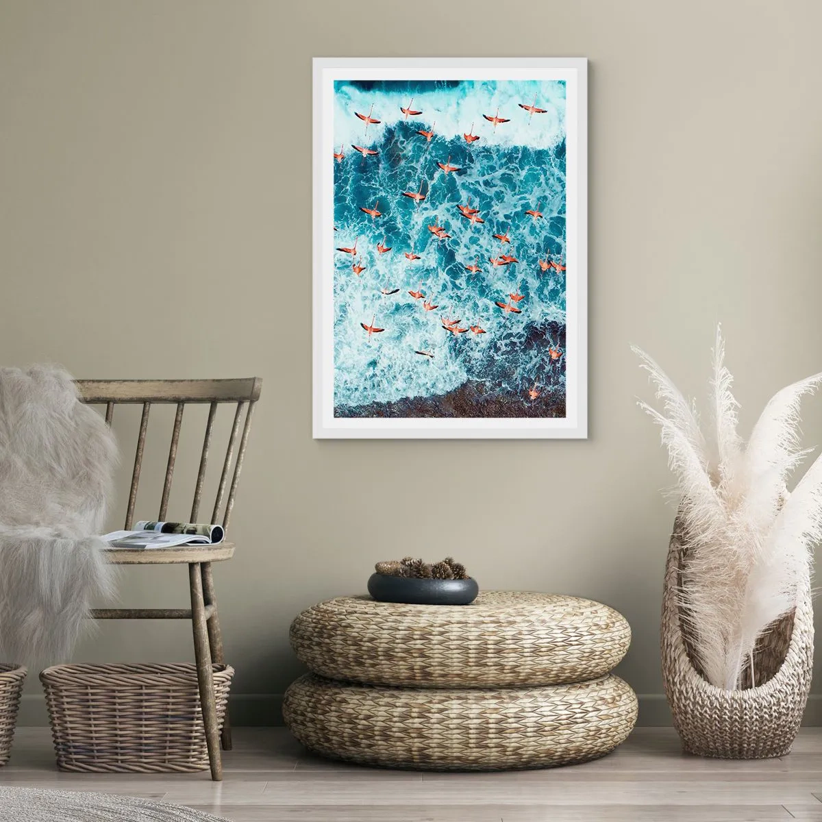 Plakat w białej ramie - Nadmorska parada - 70x100 cm