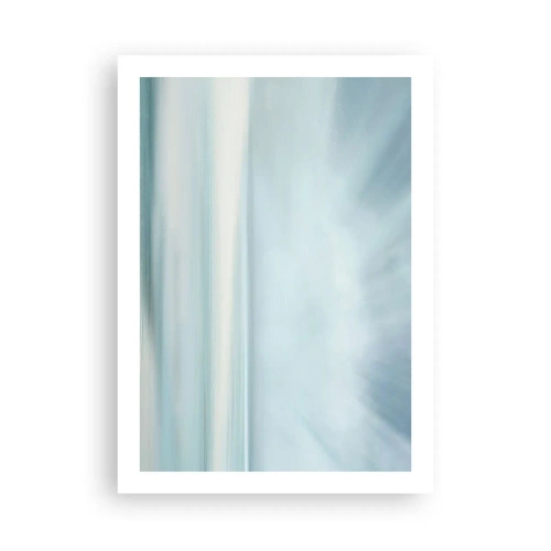 Plakat - Subtelna abstrakcja w odcieniach błękitu i bieli - 50x70cm - Spokój aż po horyzont - Nowoczesna dekoracja ścienna do salonu, kuchni i sypialni ARTTOR
