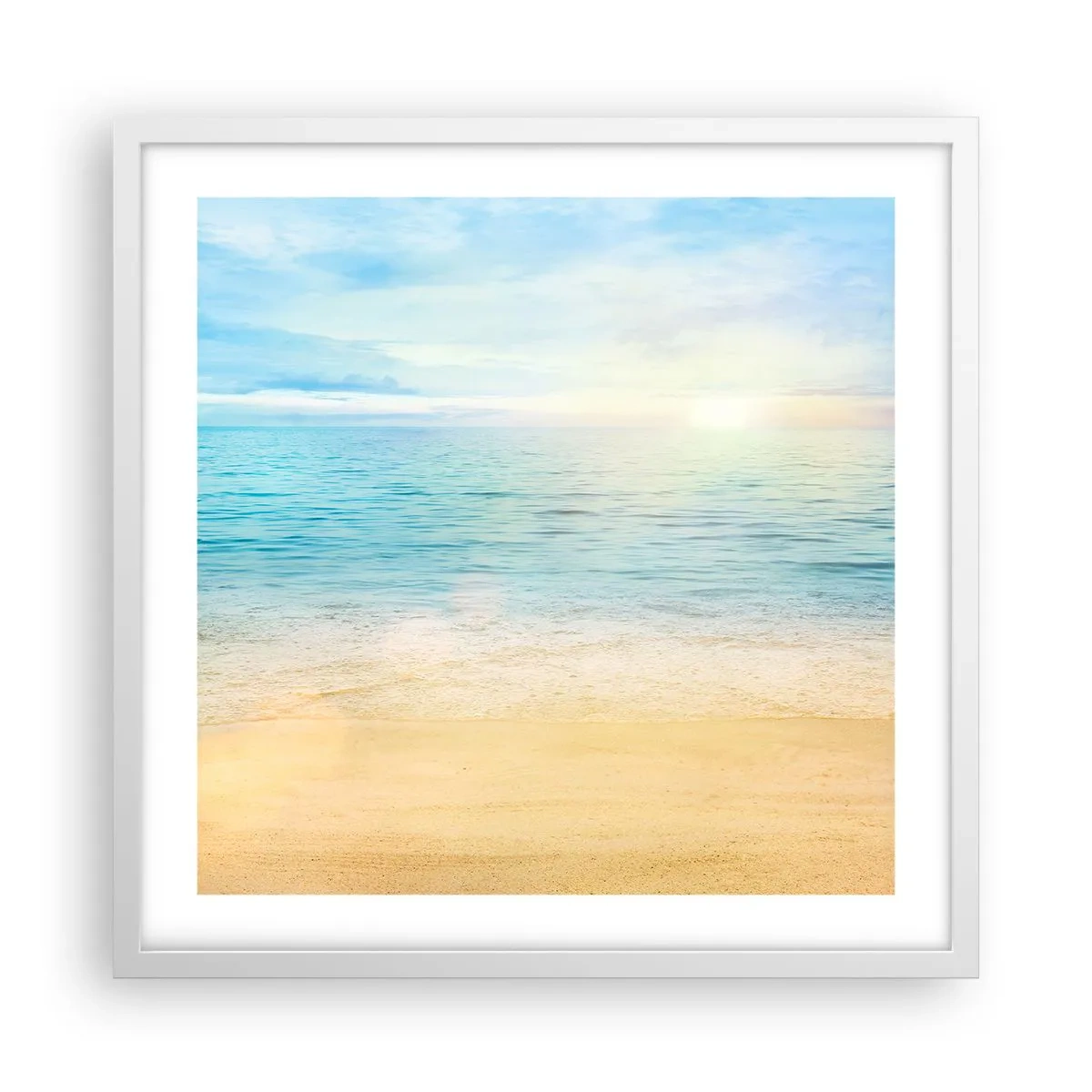 Plakat w białej ramie - Wielki błękit - 50x50 cm