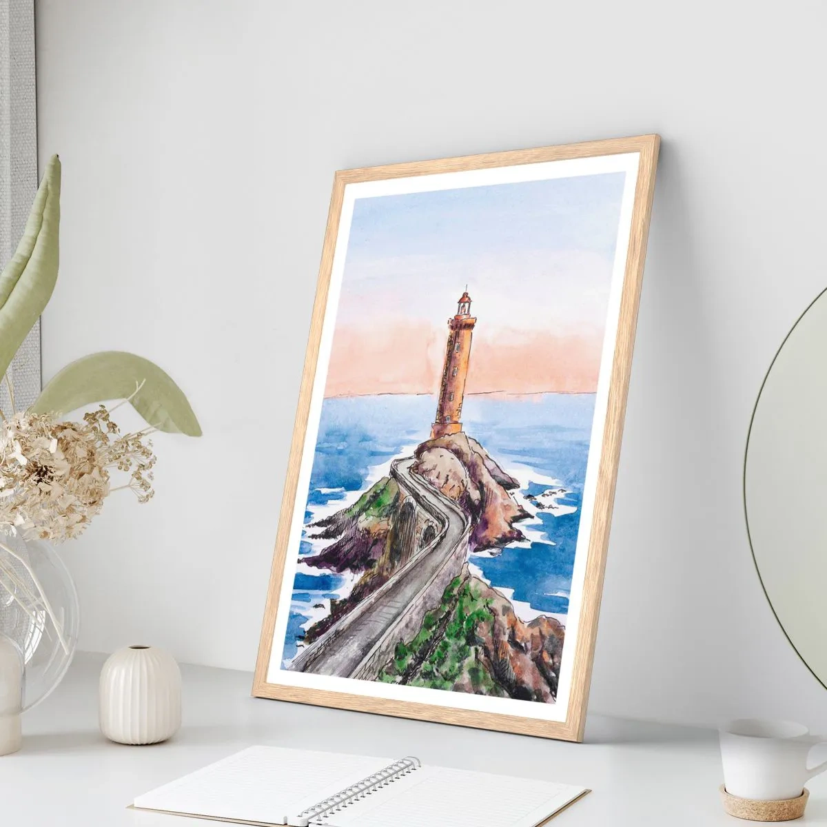Plakat w ramie jasny dąb - Zwrócona ku morzu - 61x91 cm